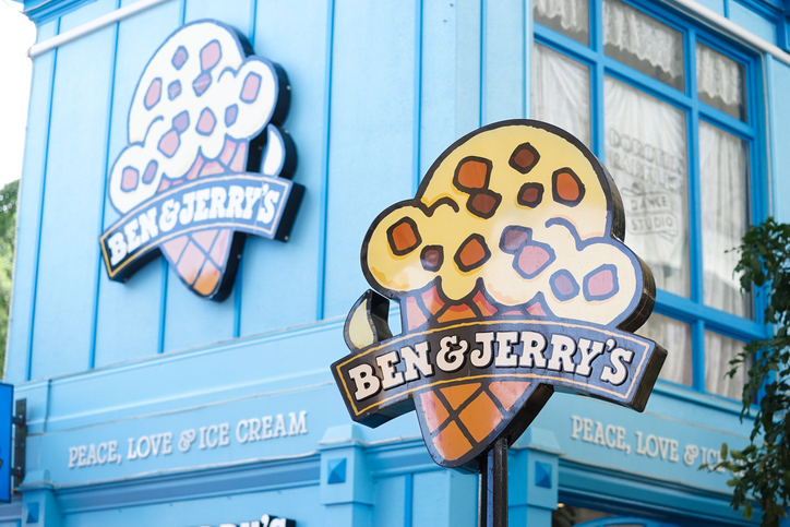 Ben & Jerry's ice cream shop in Movie World's Gold Coast.